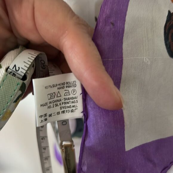 Vintage Golden Camel Purple and White Scarf - Picture 4 of 5